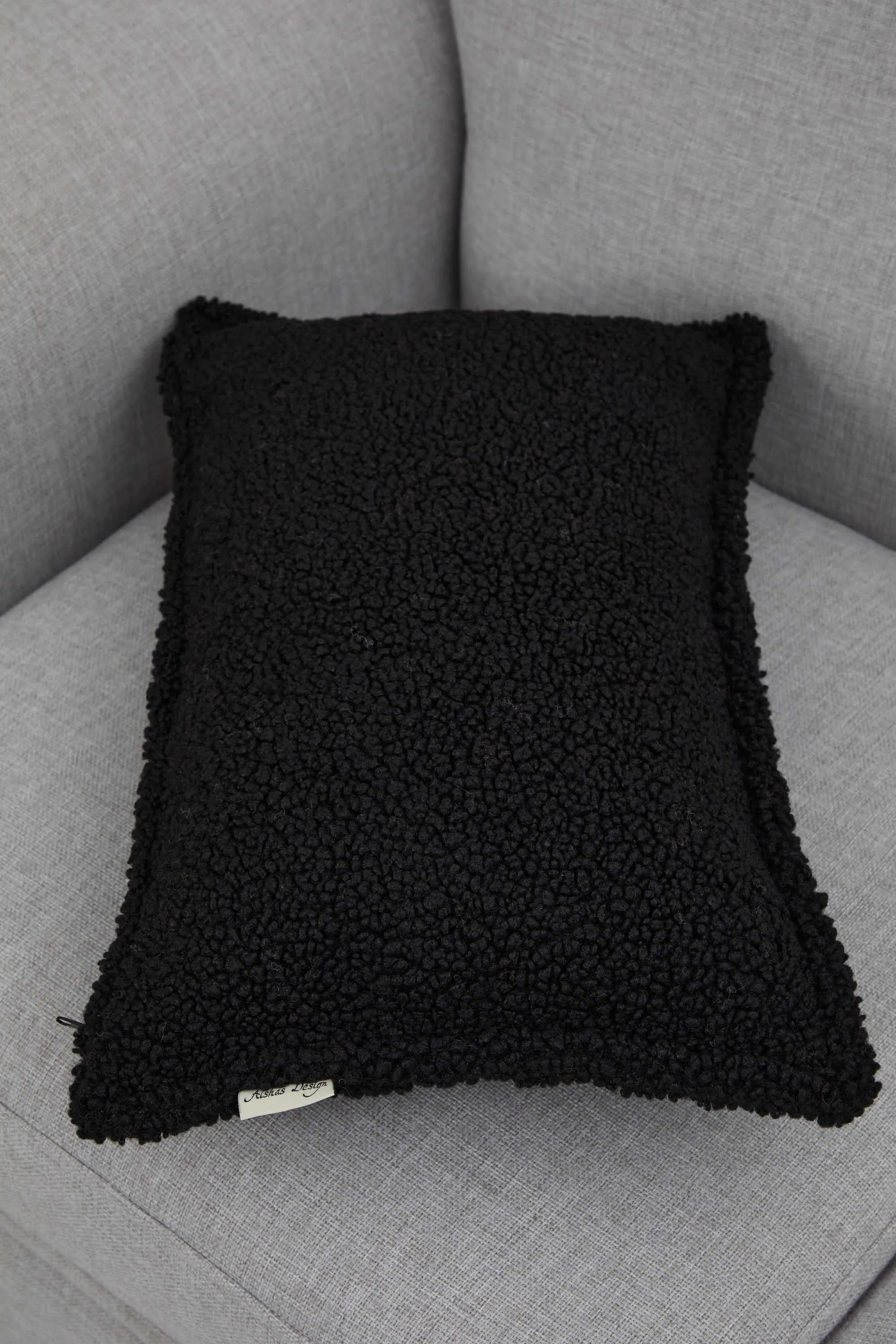 Cozy Teddy Lumbar Pillow Cover with Extremely Soft Touch, 20x12 Inches Plush Textured Cushion Cover for Living Room and Bedroom Decors,K-308