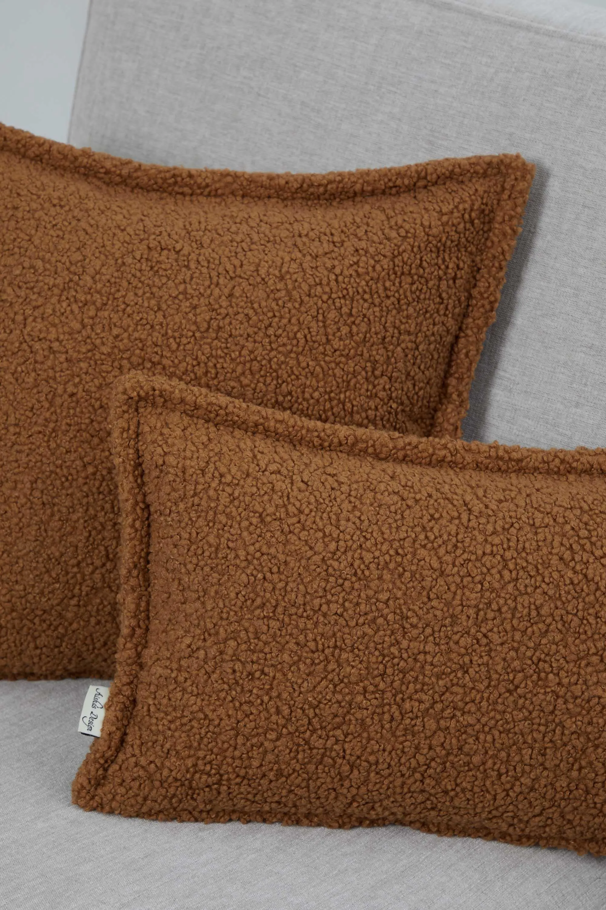 Cozy Teddy Lumbar Pillow Cover with Extremely Soft Touch, 20x12 Inches Plush Textured Cushion Cover for Living Room and Bedroom Decors,K-308