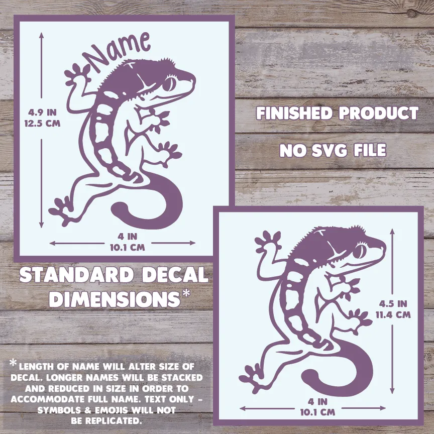 Crested Gecko Decal, Waterproof Vinyl Decal, Cute Reptile Gift