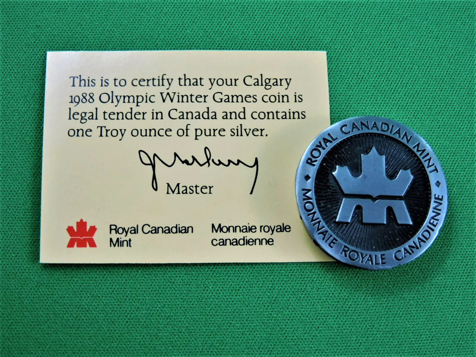 Currency - Silver Coin - $20 - 1987 - RCM - Olympic Winter Games - Coin 7 - Figure Skating