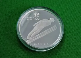 Currency - Silver Coin - $20 - 1987 - RCM - Olympic Winter Games - Coin 9 -  Ski Jumping