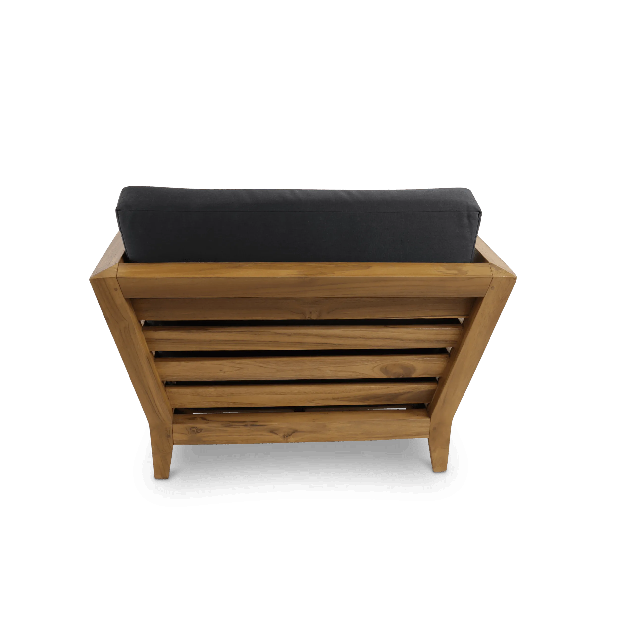 Daintree Outdoor Lounge Chair in Premium Natural Teak and Midnight Sunproof All Weather Fabric