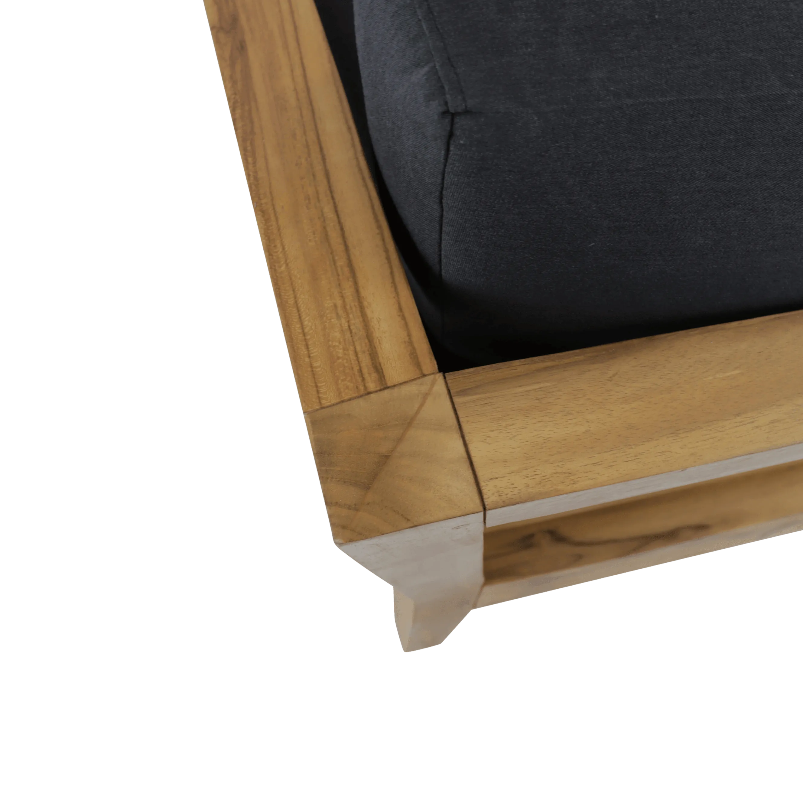 Daintree Outdoor Lounge Chair in Premium Natural Teak and Midnight Sunproof All Weather Fabric