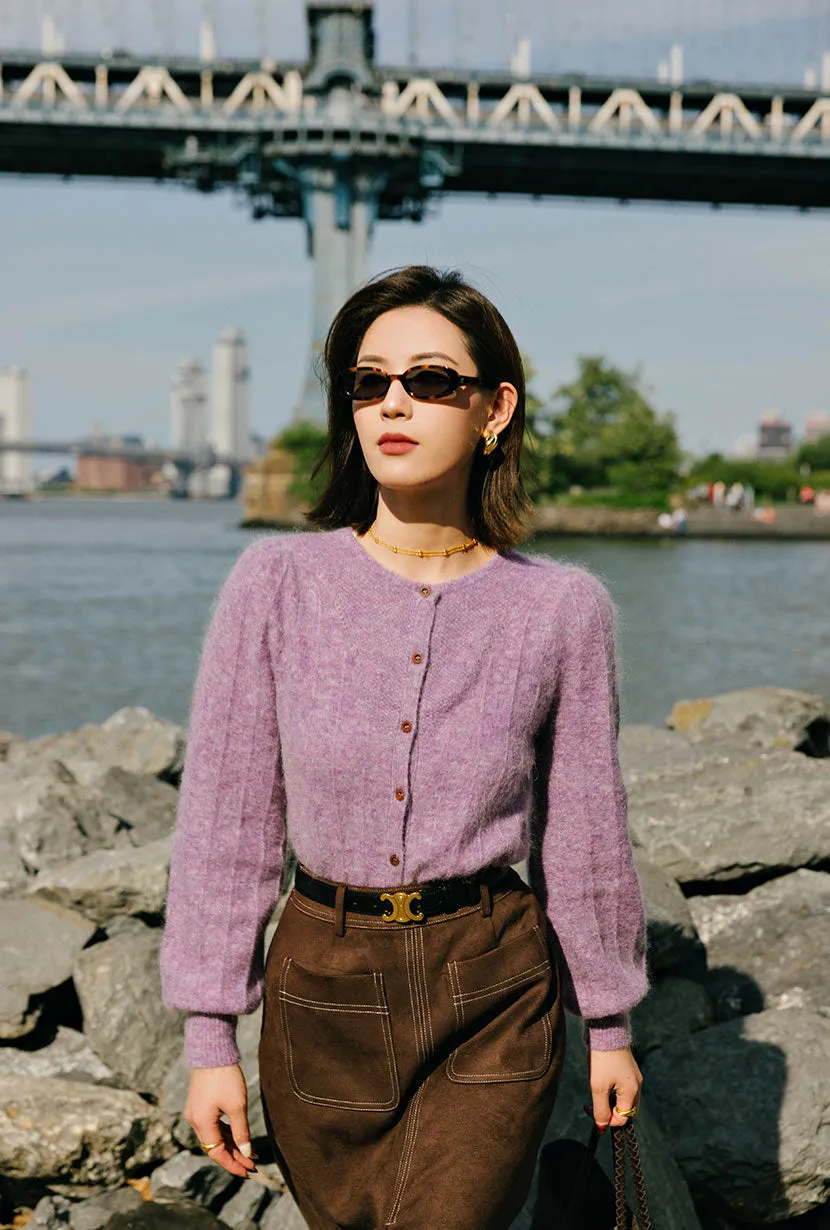 Diane Mohair Cardigan - Plum