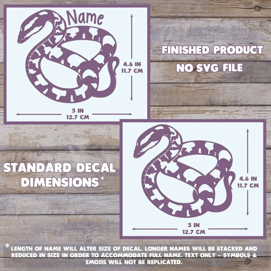 False Water Cobra Snake Decal, Waterproof Vinyl Decal, Cute Reptile Gift