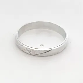 Flint Carved 925 Sterling silver Wedding Band Ring