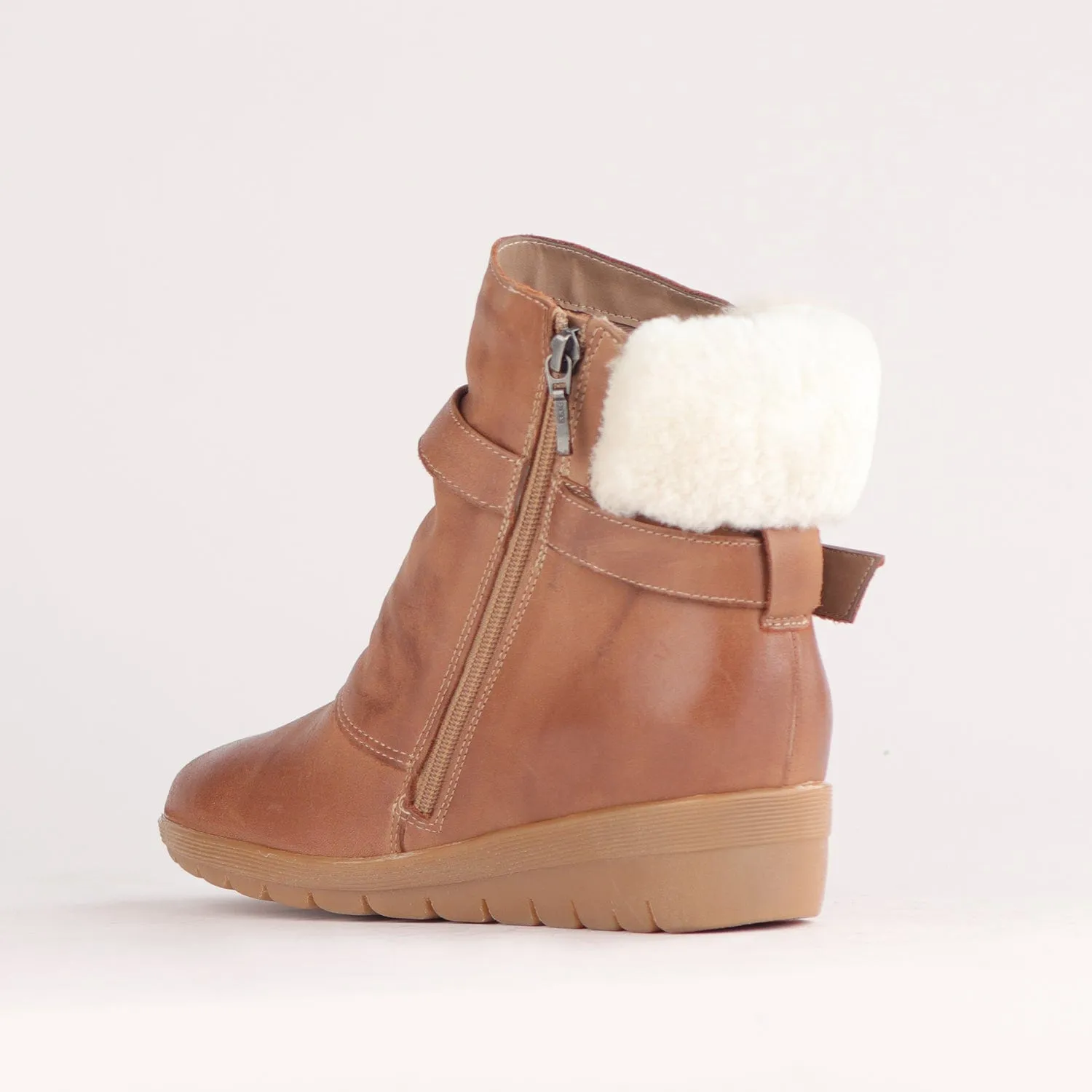 Fur Collar Ankle Boot in Whisky– 12460