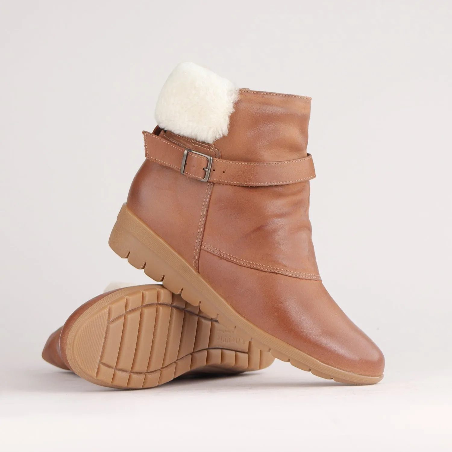 Fur Collar Ankle Boot in Whisky– 12460