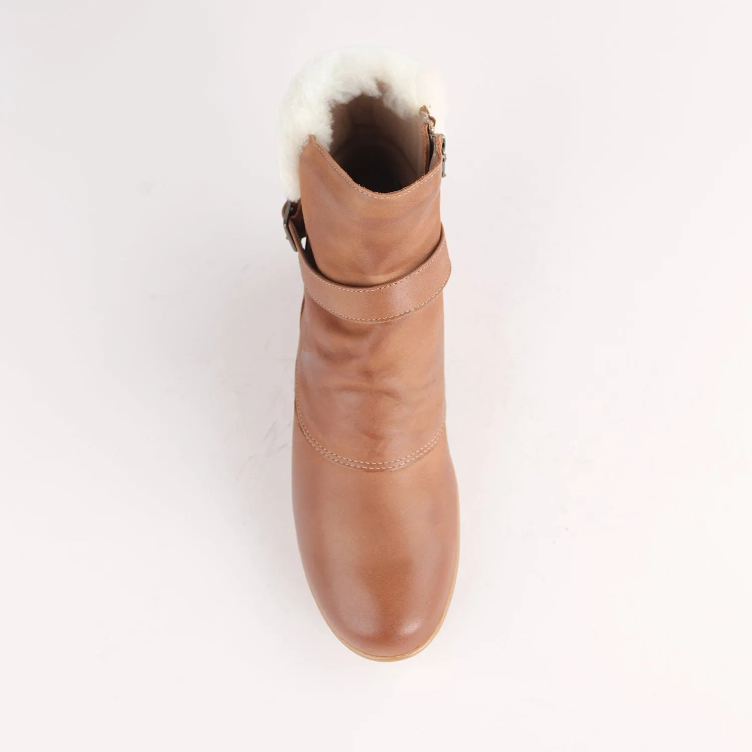 Fur Collar Ankle Boot in Whisky– 12460