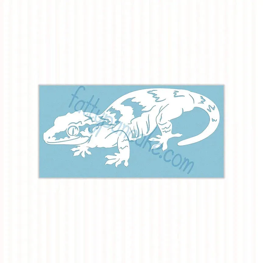 Gargoyle Gecko Decal - Reticulated, Waterproof Vinyl Decal, Cute Reptile Gift