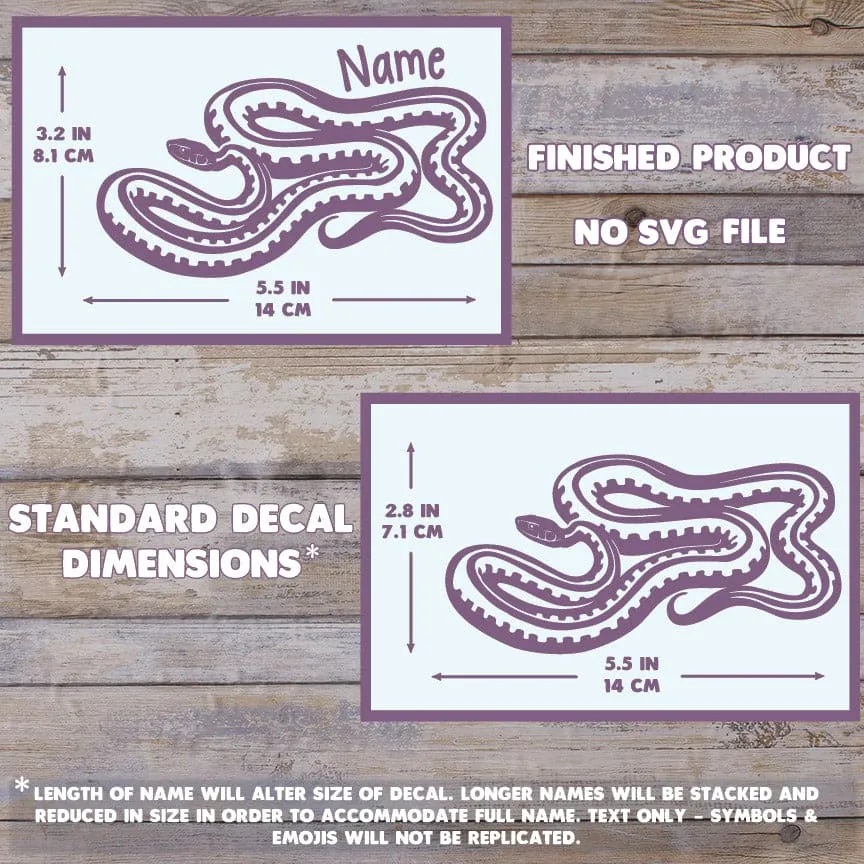 Garter Snake Decal, Waterproof Vinyl Decal, Cute Snake Reptile Gift