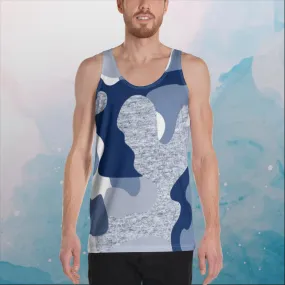 Giant Blue Camo Print Unisex Tank Top