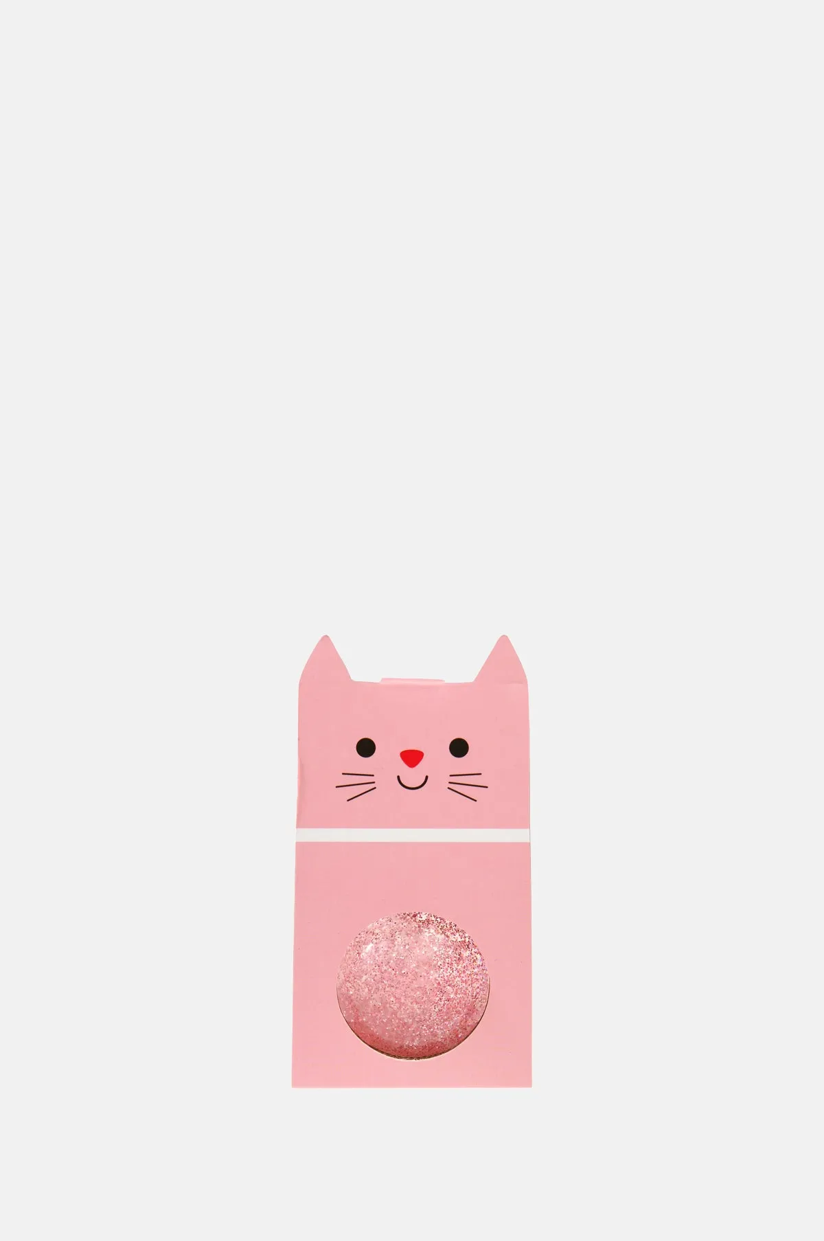Glitter Bouncy Ball Pink Cat