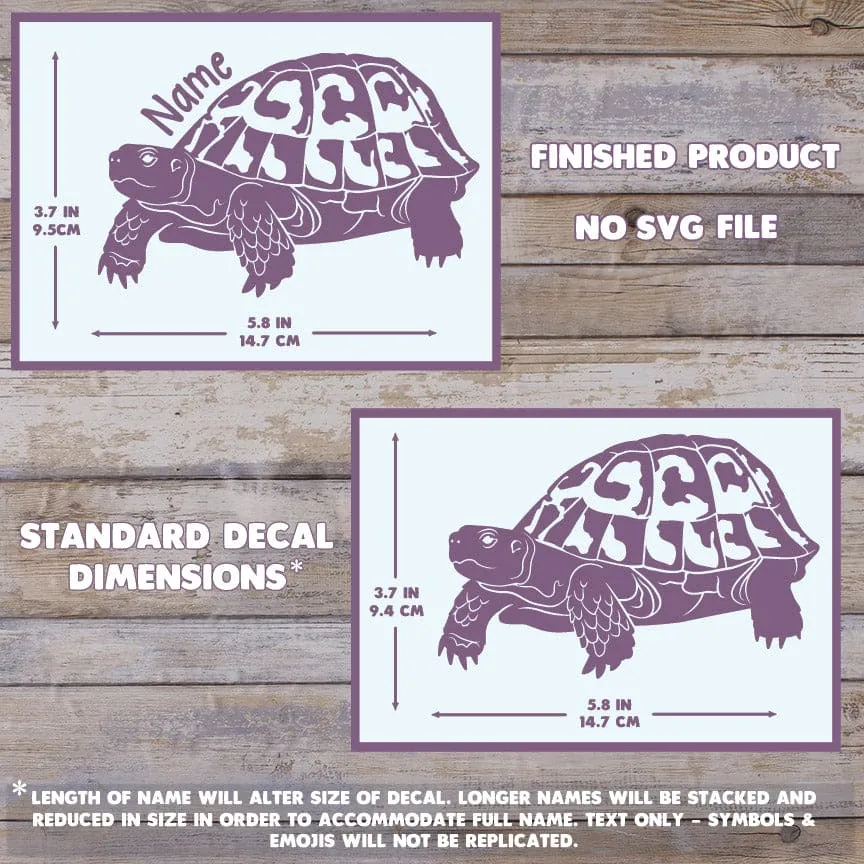 Greek Tortoise Waterproof Vinyl Decal, Cute Customizable Reptile Gift
