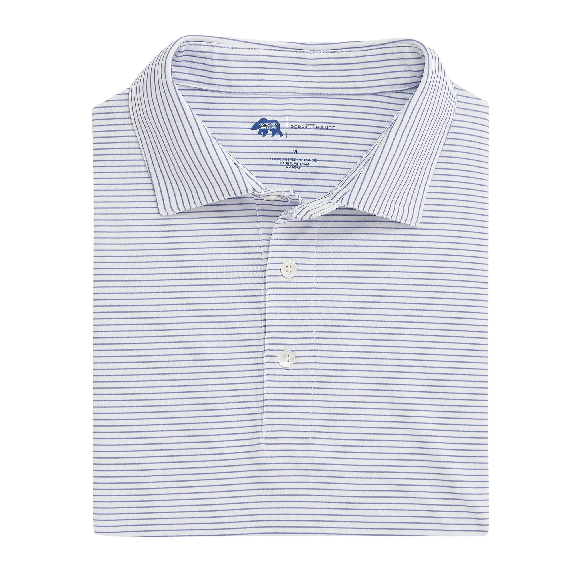 Heathered Birdie Stripe Performance Polo