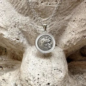 HERACLES Authentic Greek Silver Coin 4th cent. BC (Minted by Alexander the Great) Pendant