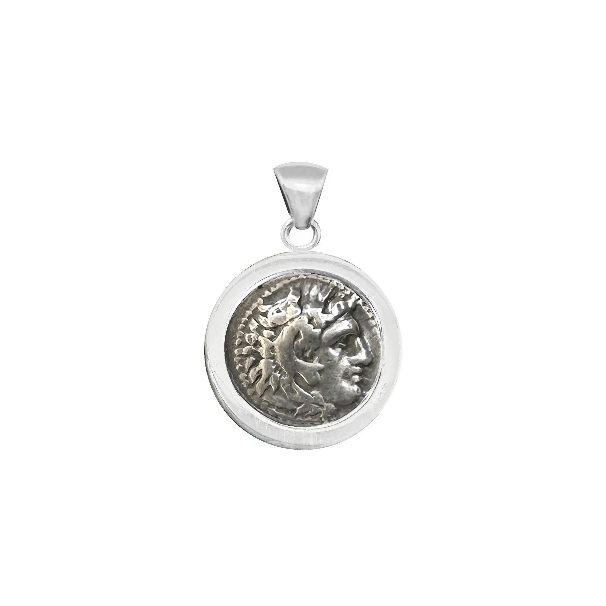 HERACLES Authentic Greek Silver Coin 4th cent. BC (Minted by Alexander the Great) Pendant