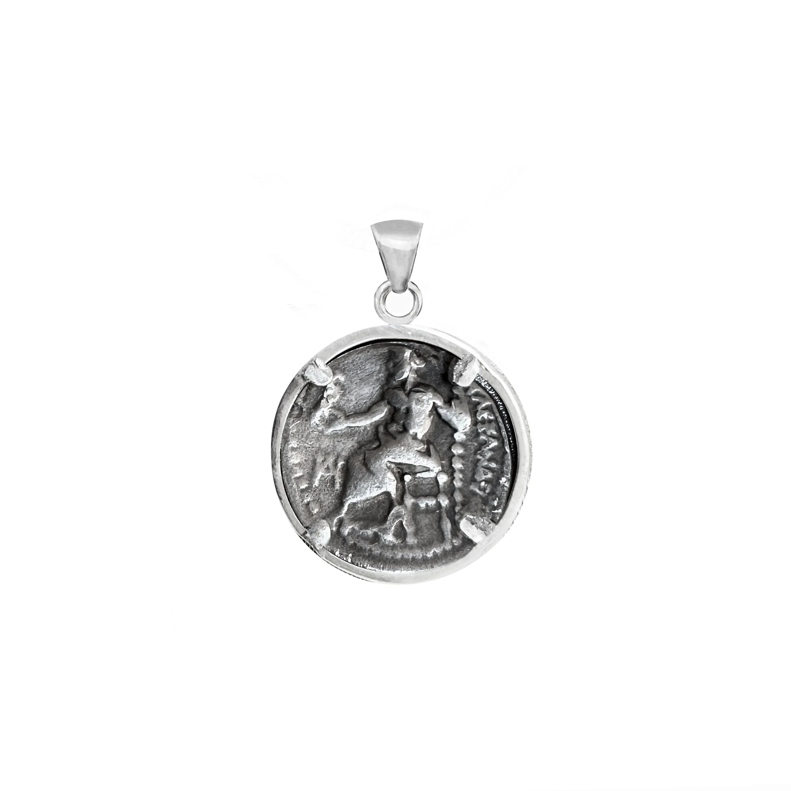 HERACLES Authentic Greek Silver Coin 4th cent. BC (Minted by Alexander the Great) Pendant