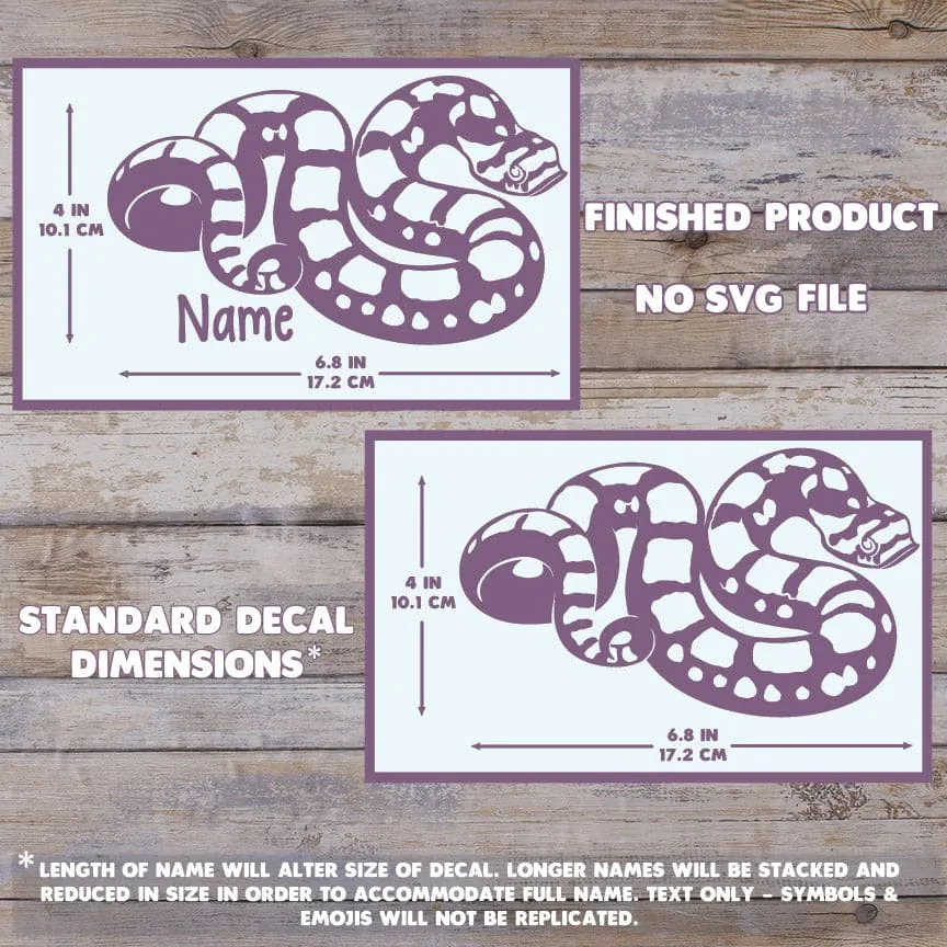 Hognose Snake Decal, Waterproof Vinyl Decal, Cute Snake Reptile Gift