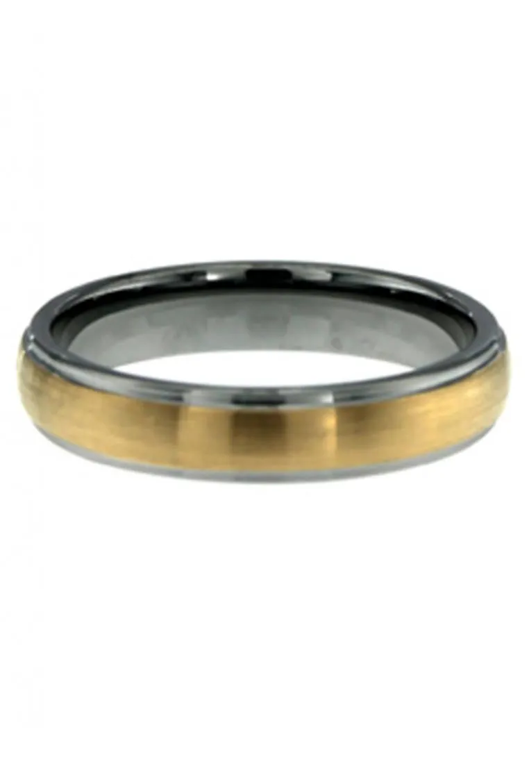 Irbid Classic Gold and Grey Two-Tone Tungsten Ring