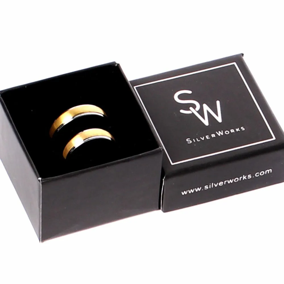 Irbid Classic Gold and Grey Two-Tone Tungsten Ring