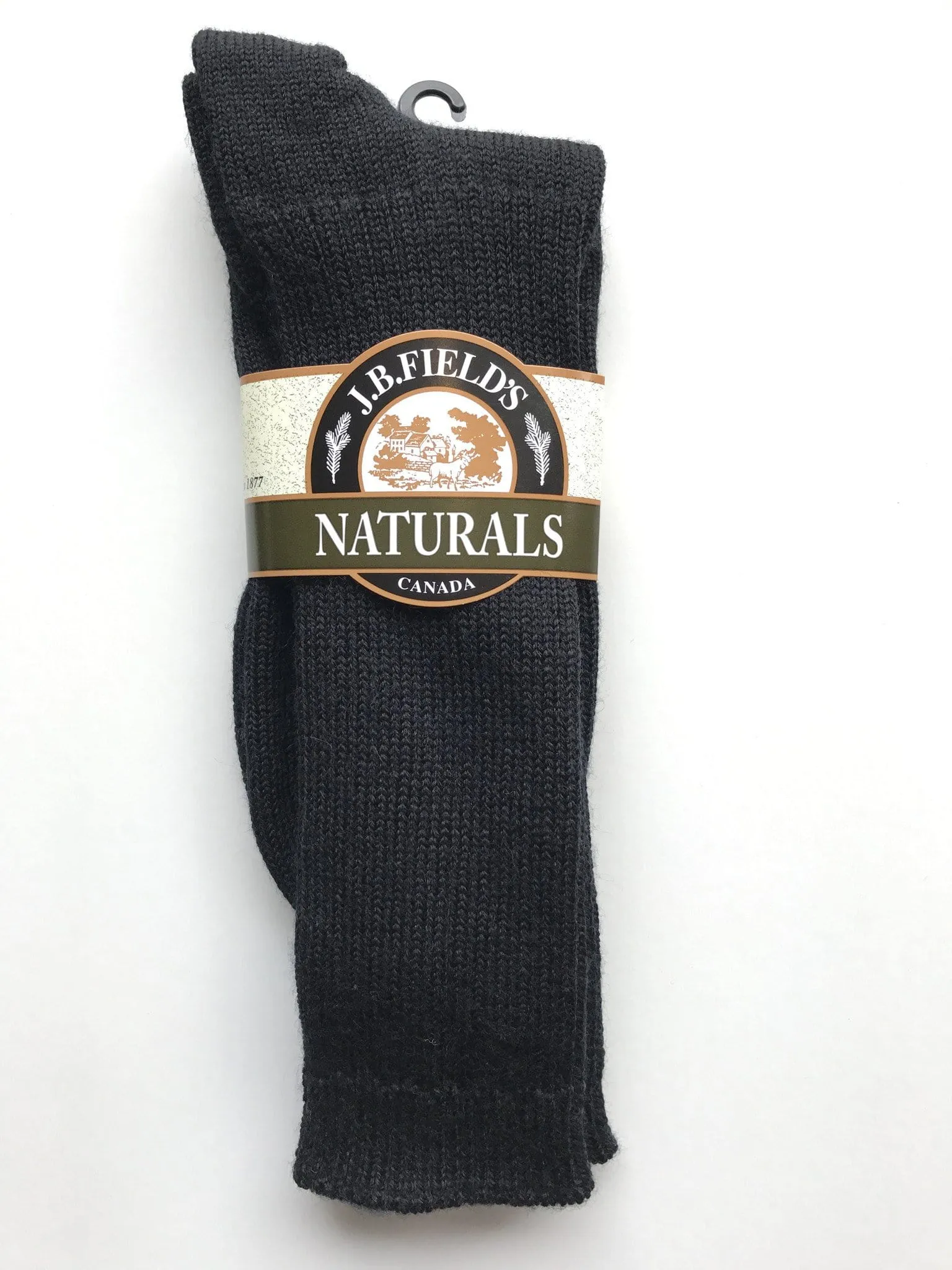 J.B. Field's Made in Canada "Wool Weekender" 96% Merino Wool Sock - Charcoal 08 - 8781 8783 6781