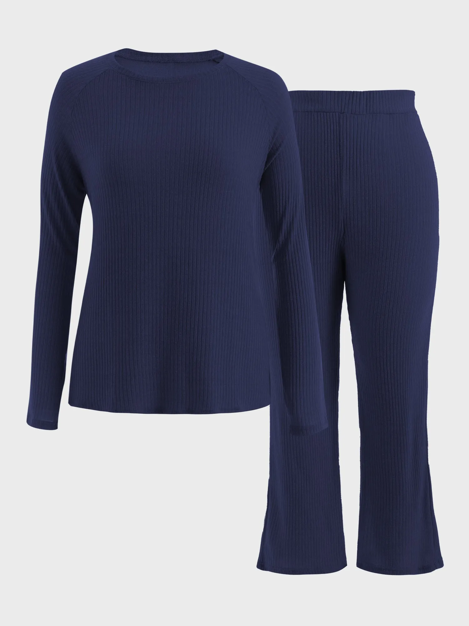 Midsize Ribbed Knit 2-Piece Lounge Set