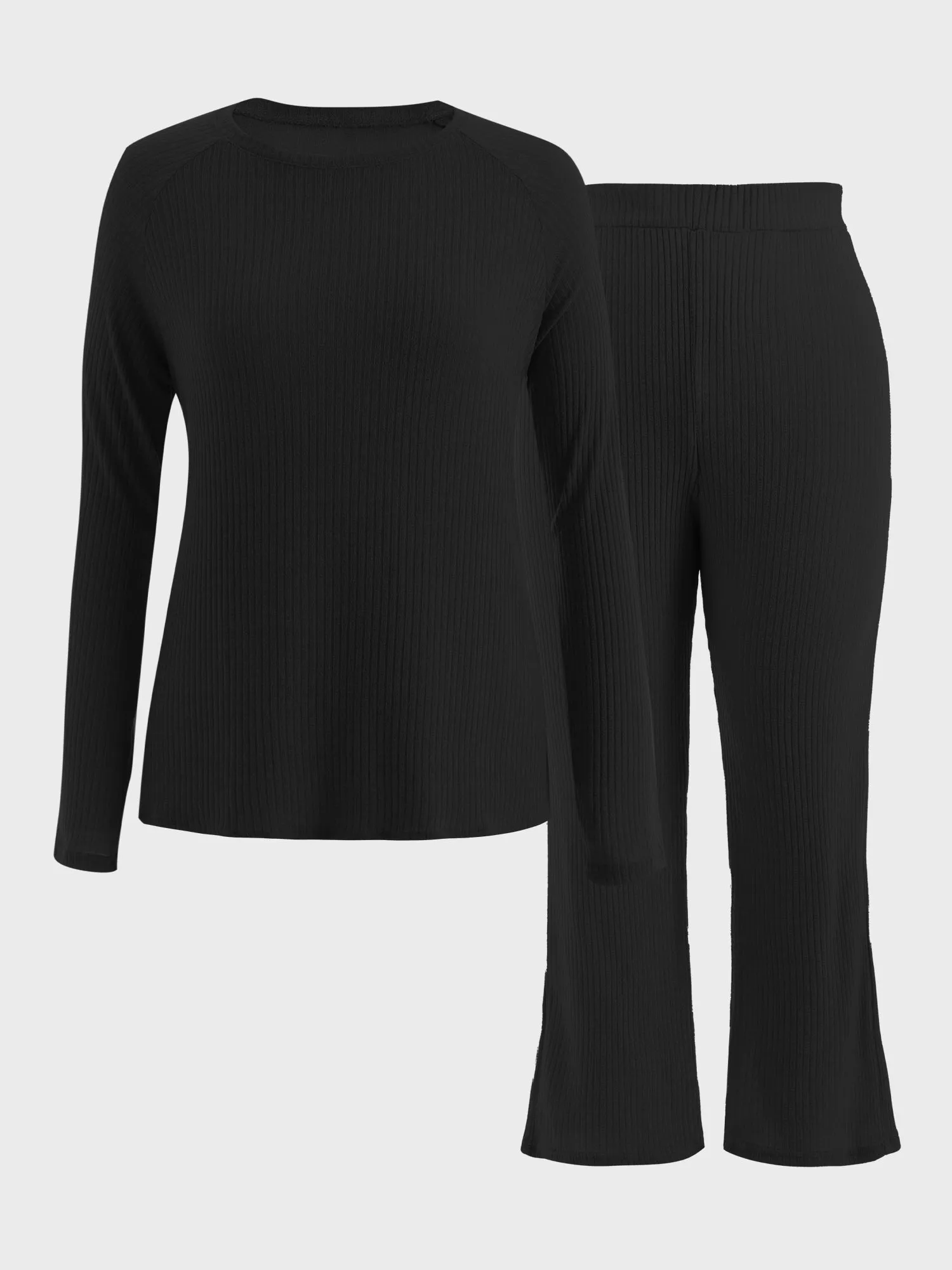 Midsize Ribbed Knit 2-Piece Lounge Set