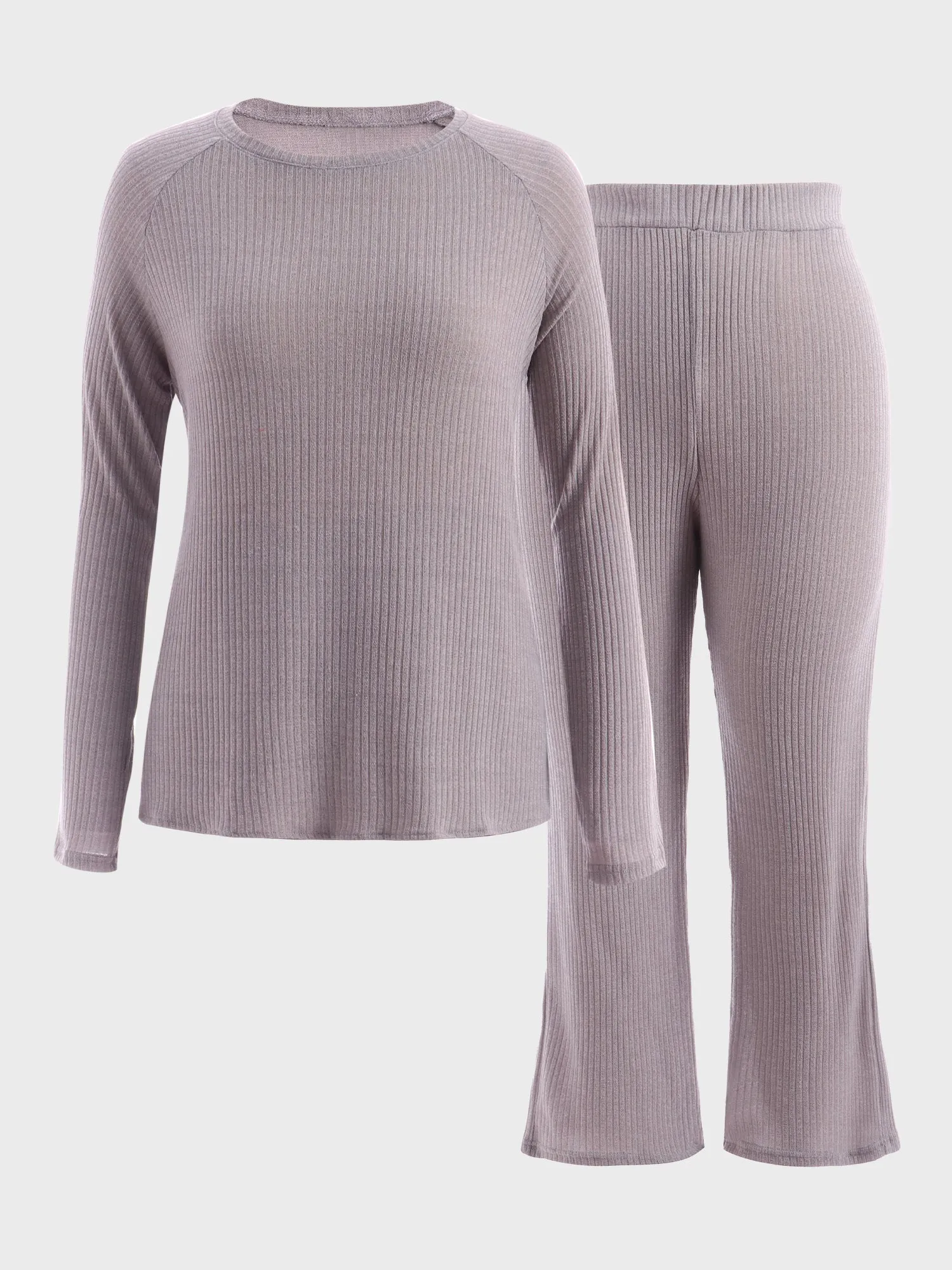 Midsize Ribbed Knit 2-Piece Lounge Set