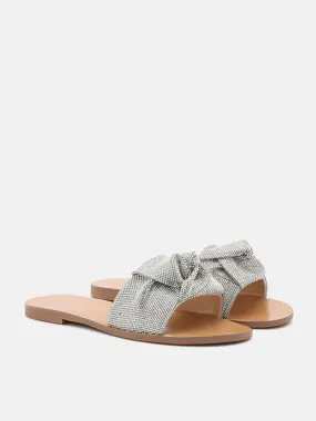 Millie Crystal Decor Pleated Strap Sandals