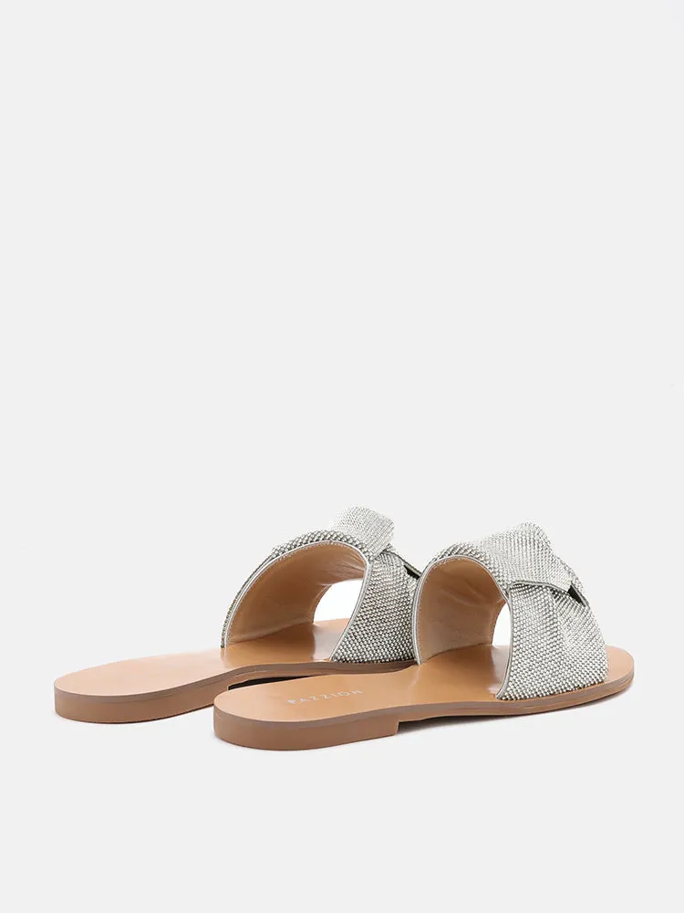 Millie Crystal Decor Pleated Strap Sandals