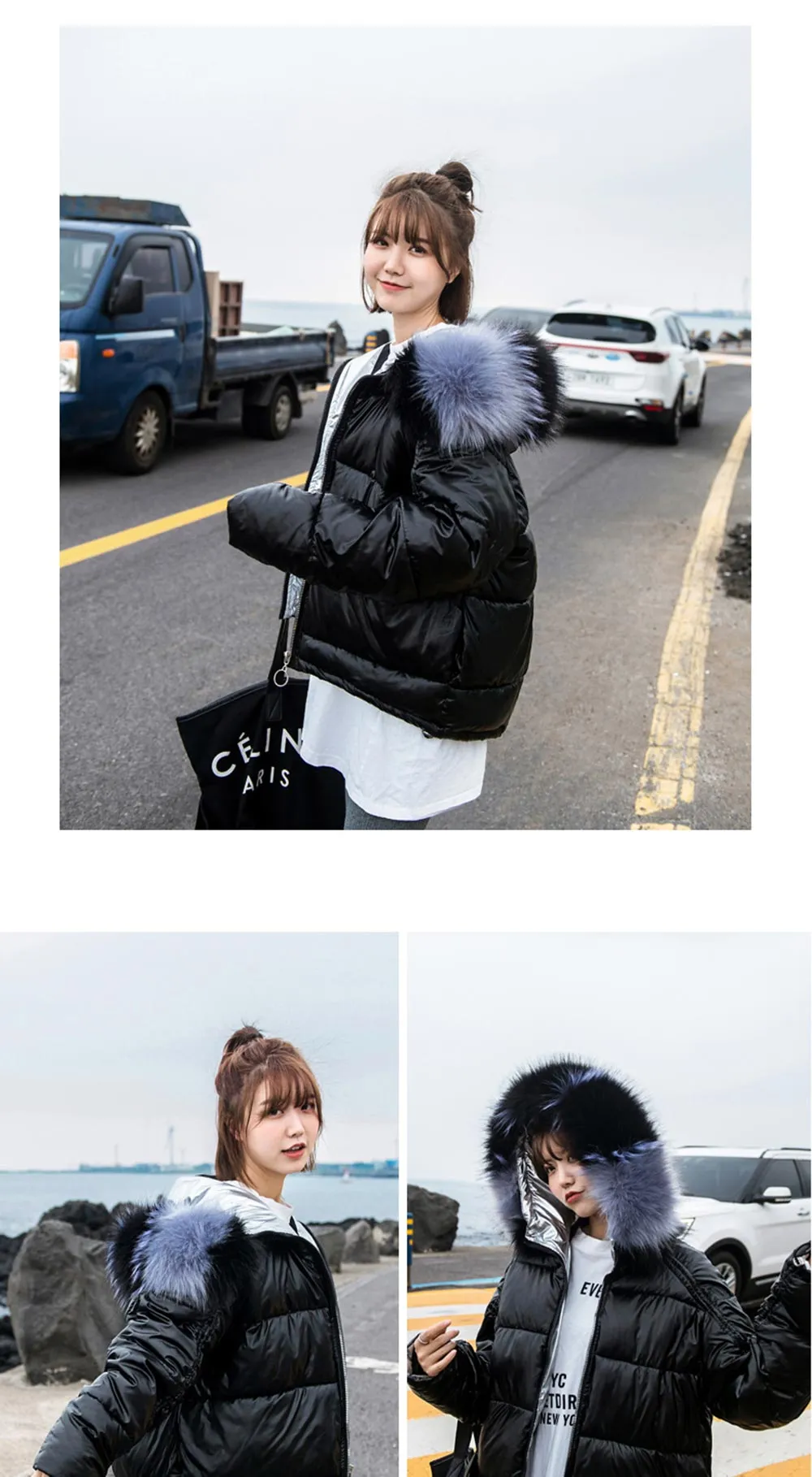 New Arrival Parkas Fashion Coats Women Winter Sweater Fur Collar Hood Warm Cotton Coat Women Clothes
