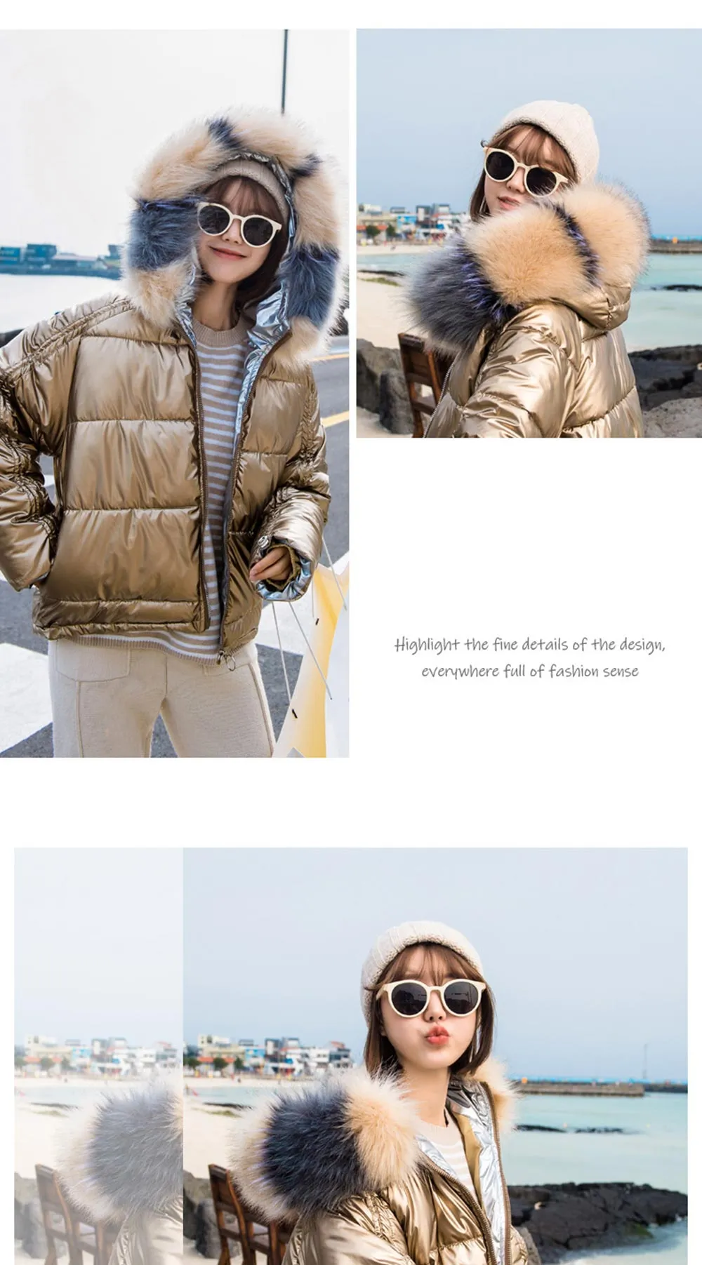 New Arrival Parkas Fashion Coats Women Winter Sweater Fur Collar Hood Warm Cotton Coat Women Clothes