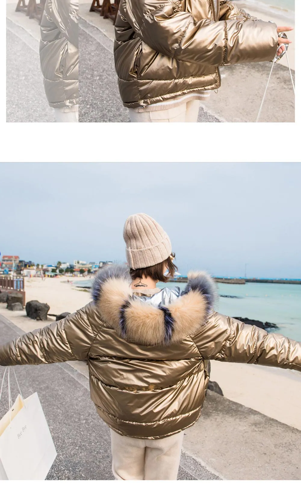 New Arrival Parkas Fashion Coats Women Winter Sweater Fur Collar Hood Warm Cotton Coat Women Clothes