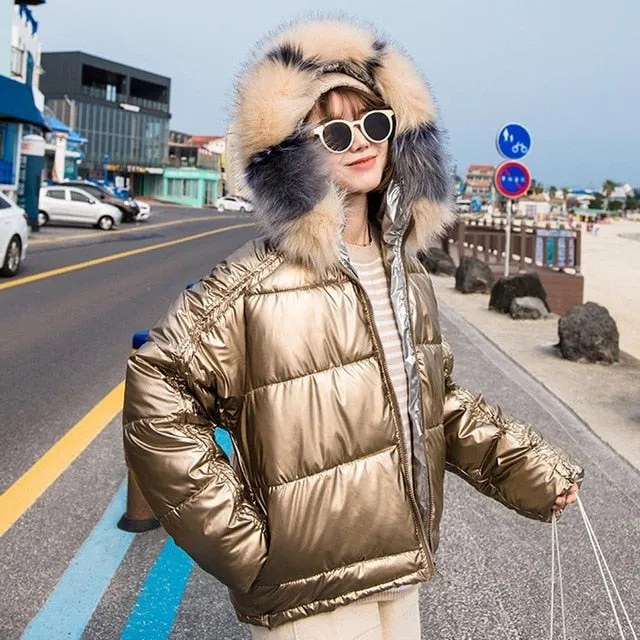 New Arrival Parkas Fashion Coats Women Winter Sweater Fur Collar Hood Warm Cotton Coat Women Clothes