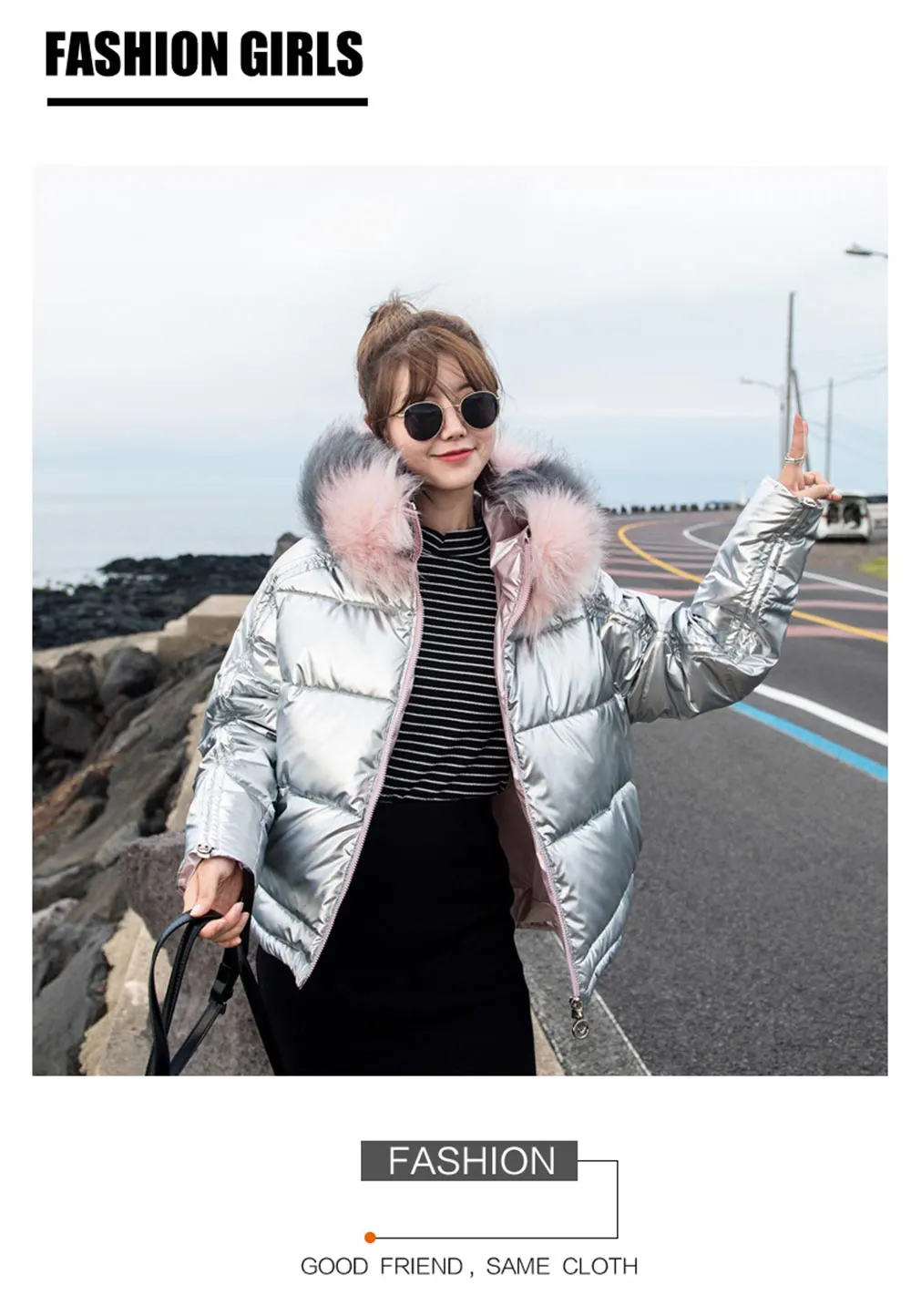 New Arrival Parkas Fashion Coats Women Winter Sweater Fur Collar Hood Warm Cotton Coat Women Clothes