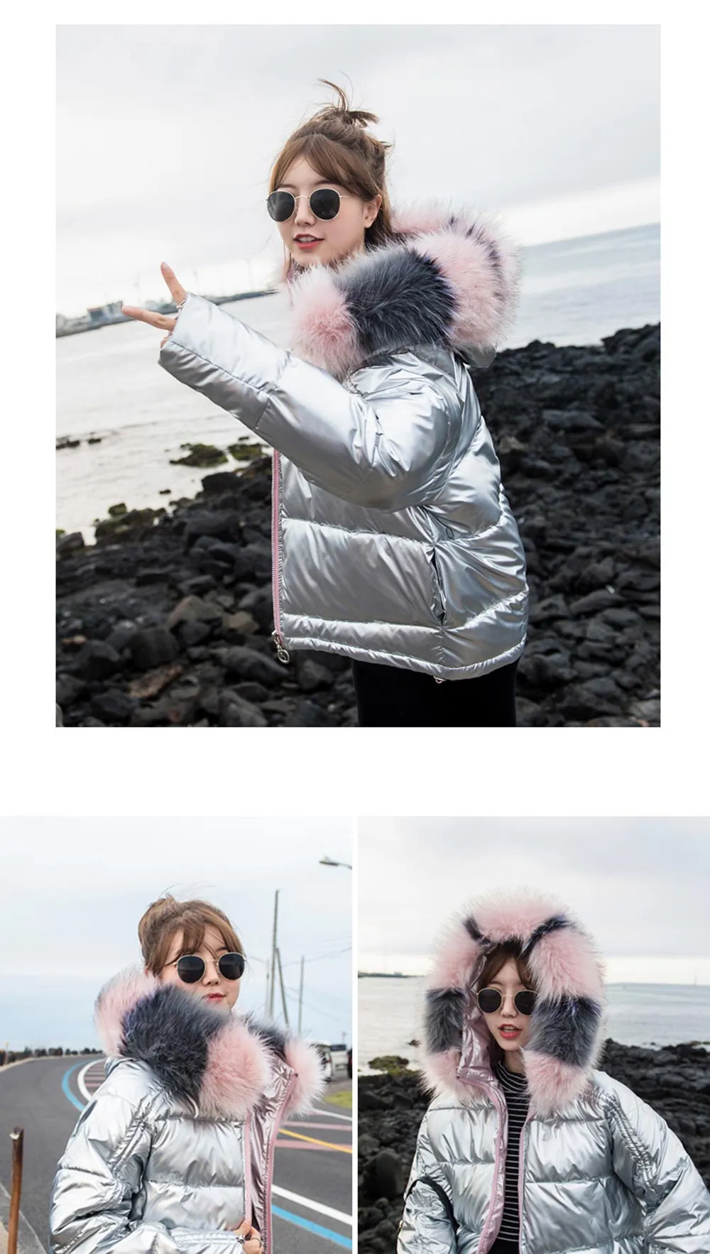 New Arrival Parkas Fashion Coats Women Winter Sweater Fur Collar Hood Warm Cotton Coat Women Clothes