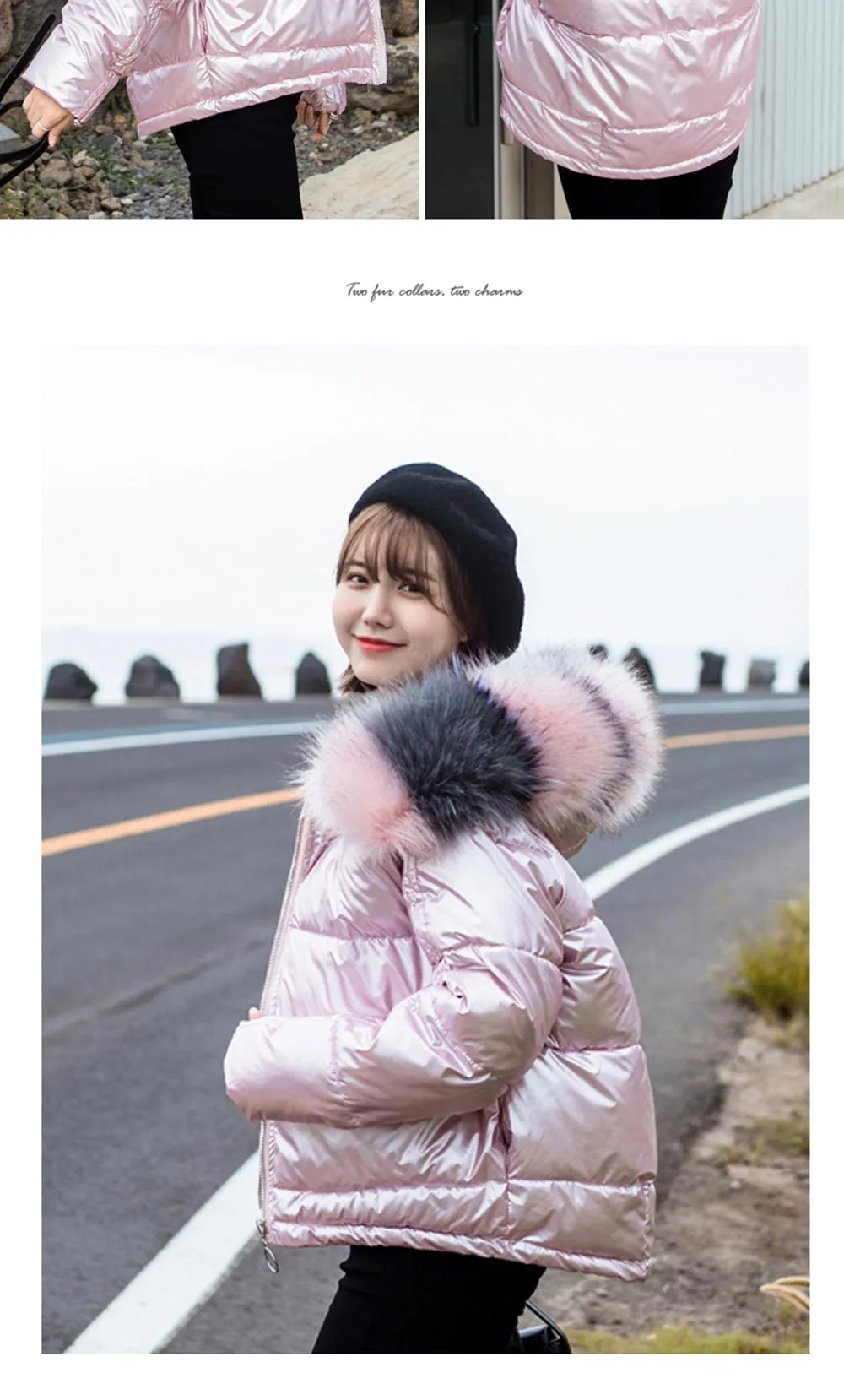 New Arrival Parkas Fashion Coats Women Winter Sweater Fur Collar Hood Warm Cotton Coat Women Clothes