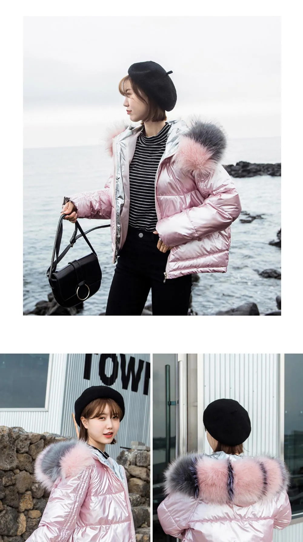 New Arrival Parkas Fashion Coats Women Winter Sweater Fur Collar Hood Warm Cotton Coat Women Clothes