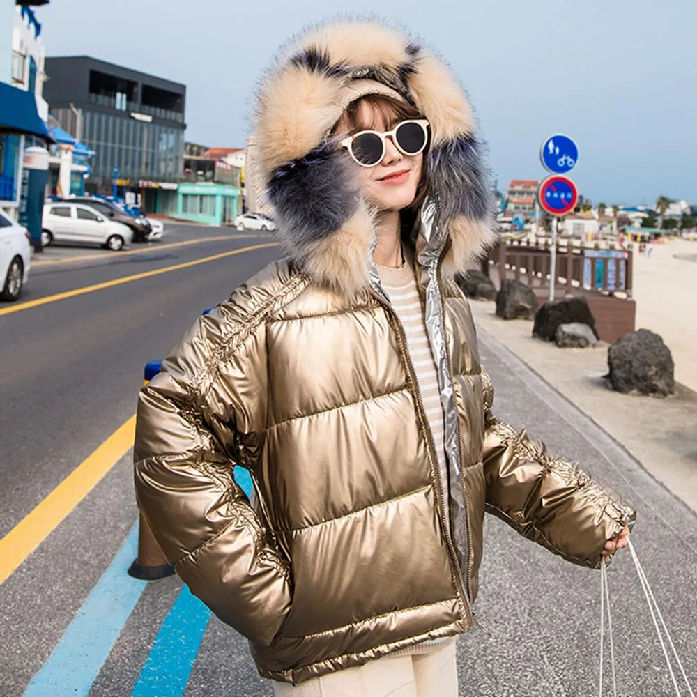 New Arrival Parkas Fashion Coats Women Winter Sweater Fur Collar Hood Warm Cotton Coat Women Clothes
