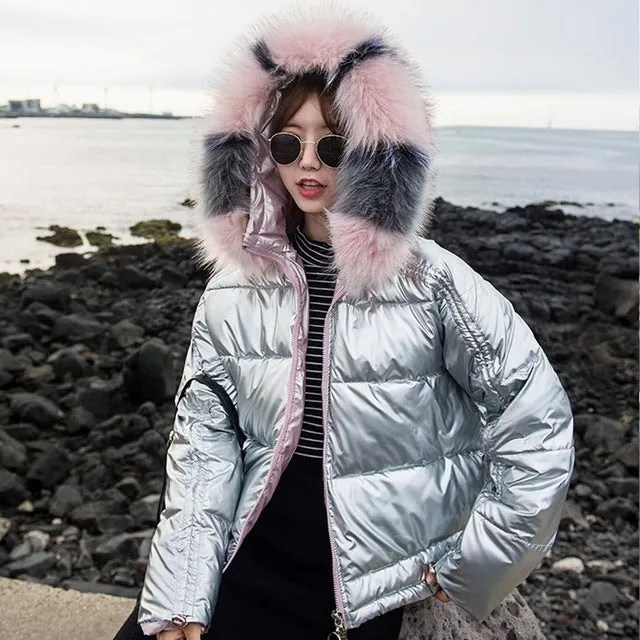 New Arrival Parkas Fashion Coats Women Winter Sweater Fur Collar Hood Warm Cotton Coat Women Clothes
