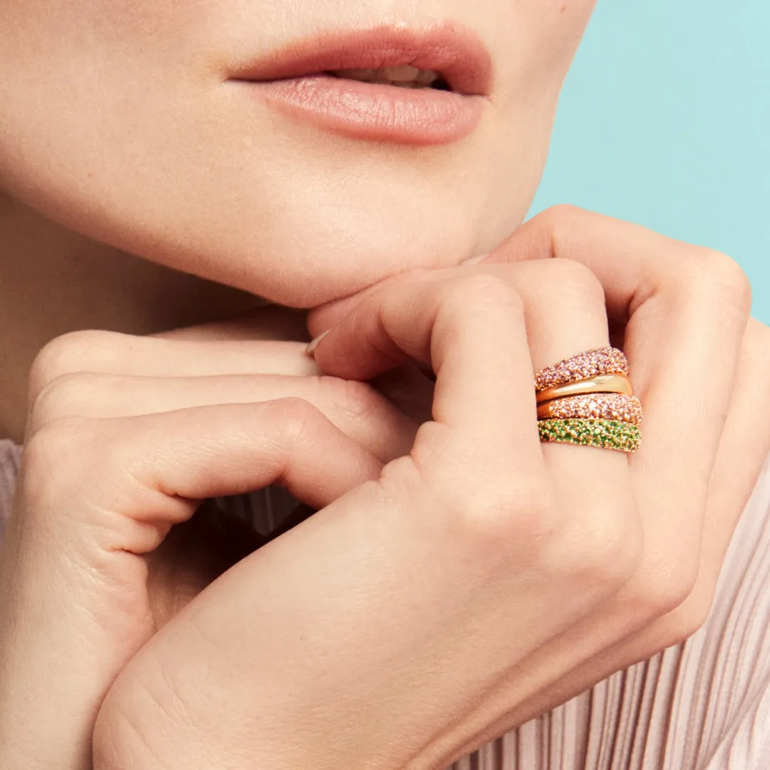 Pink Sapphire Pave Stack Ring
