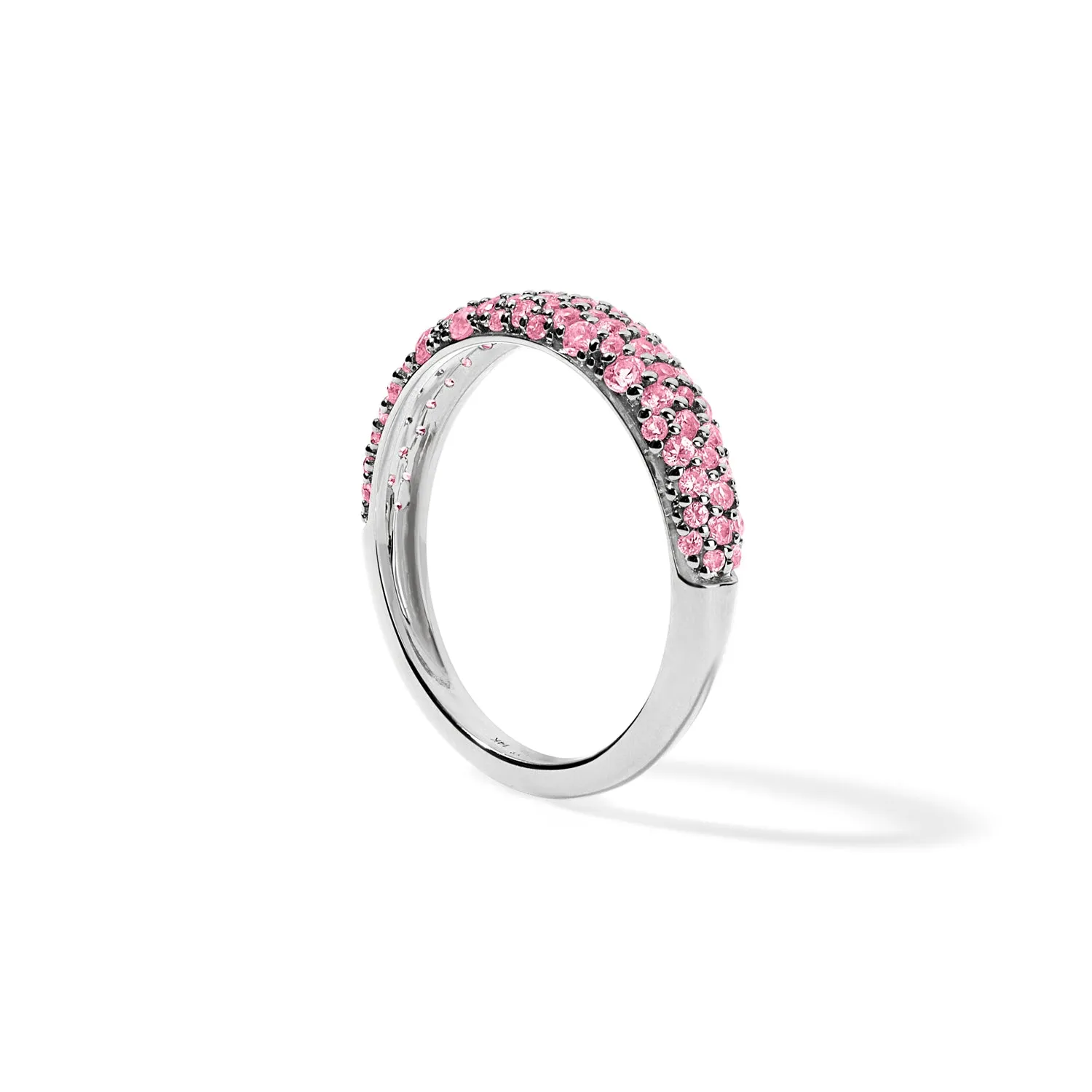 Pink Sapphire Pave Stack Ring
