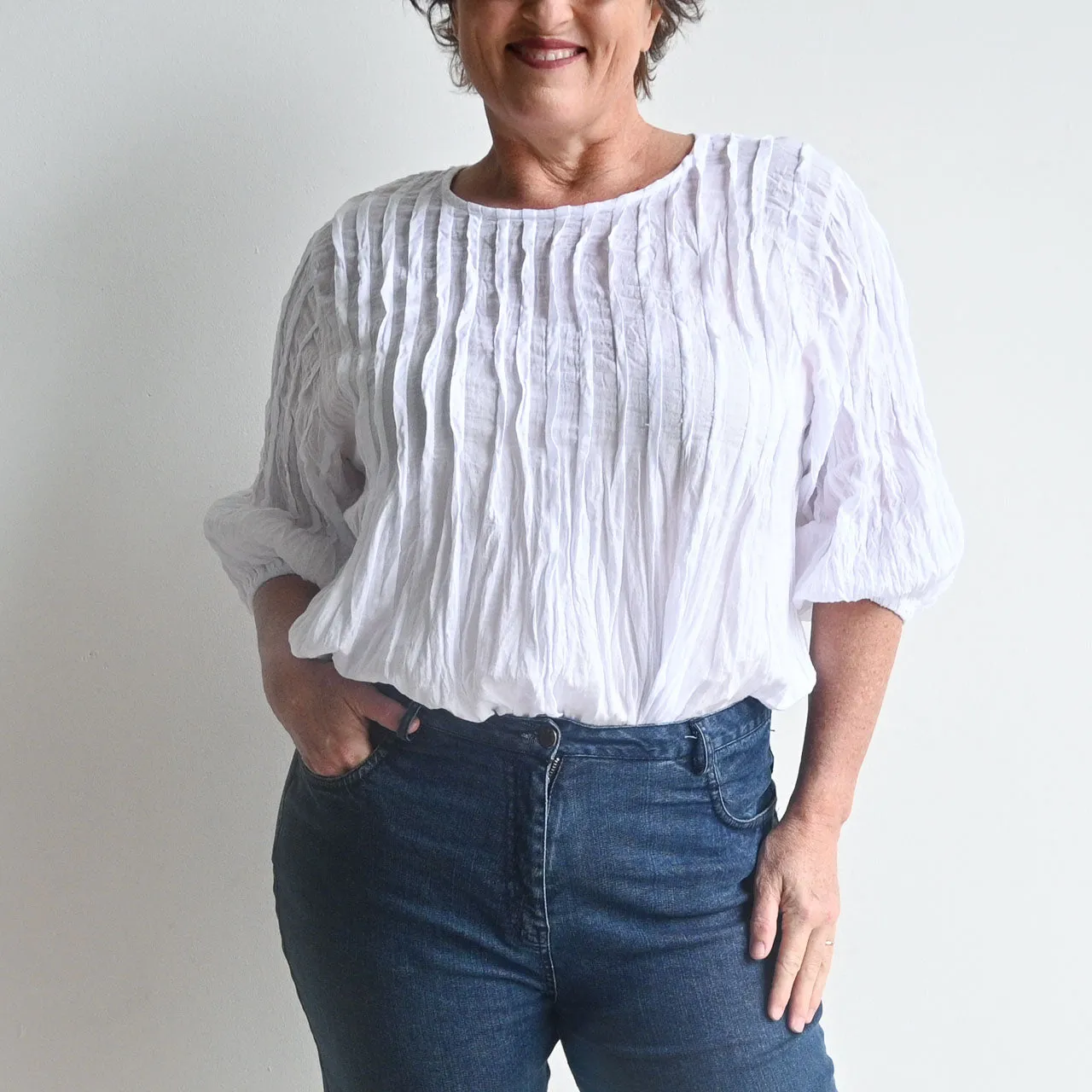 Pintuck Blouse Top