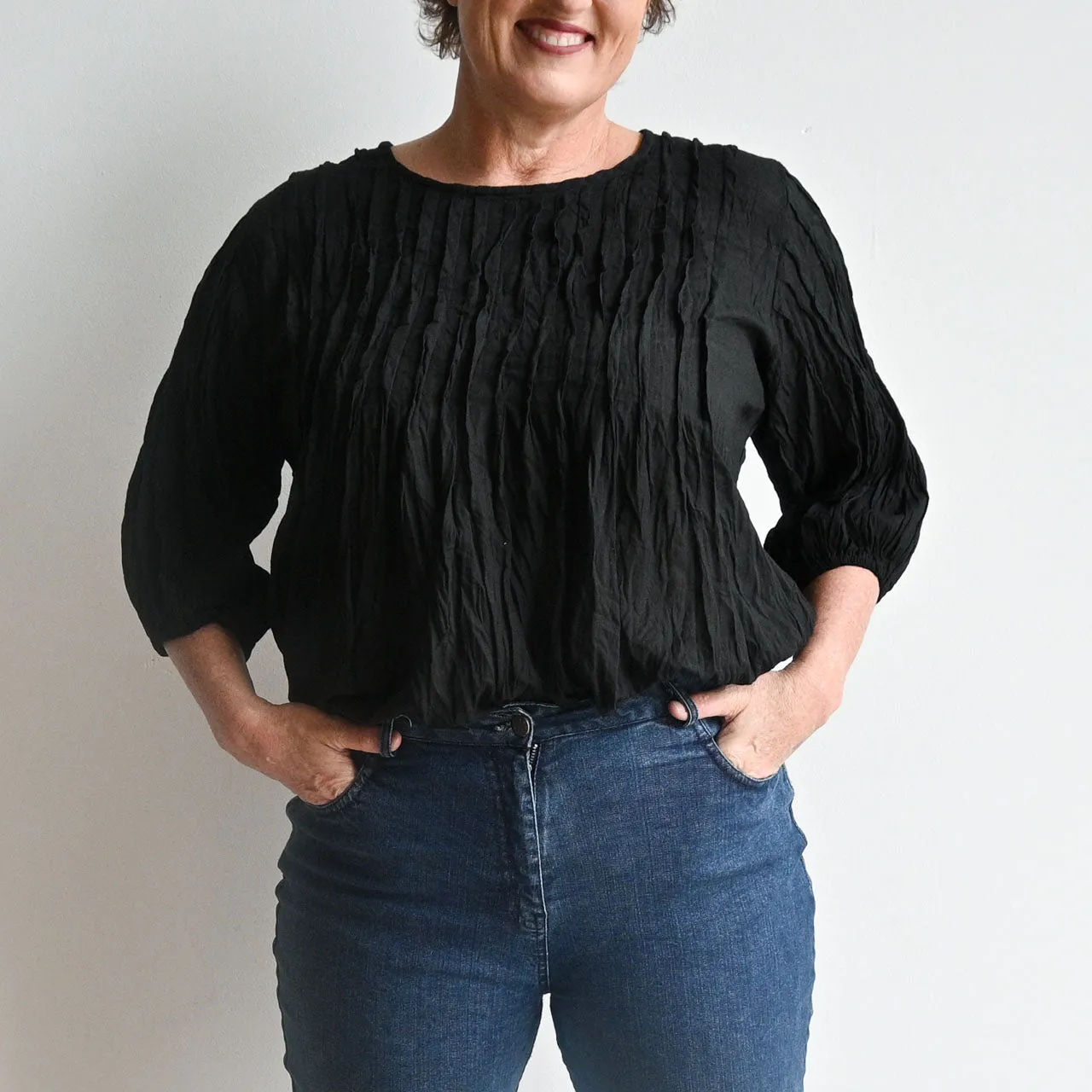 Pintuck Blouse Top