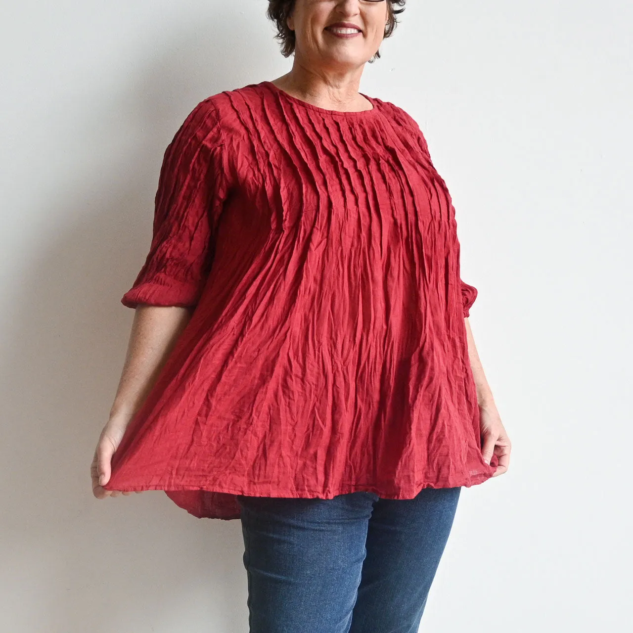 Pintuck Blouse Top