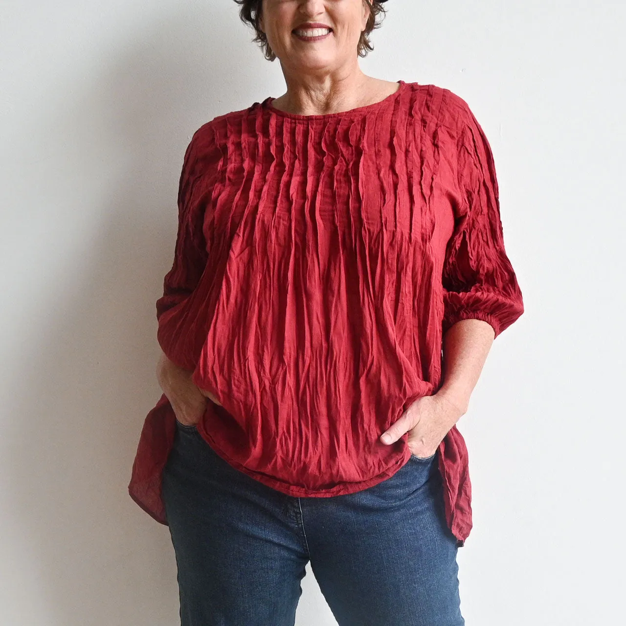 Pintuck Blouse Top