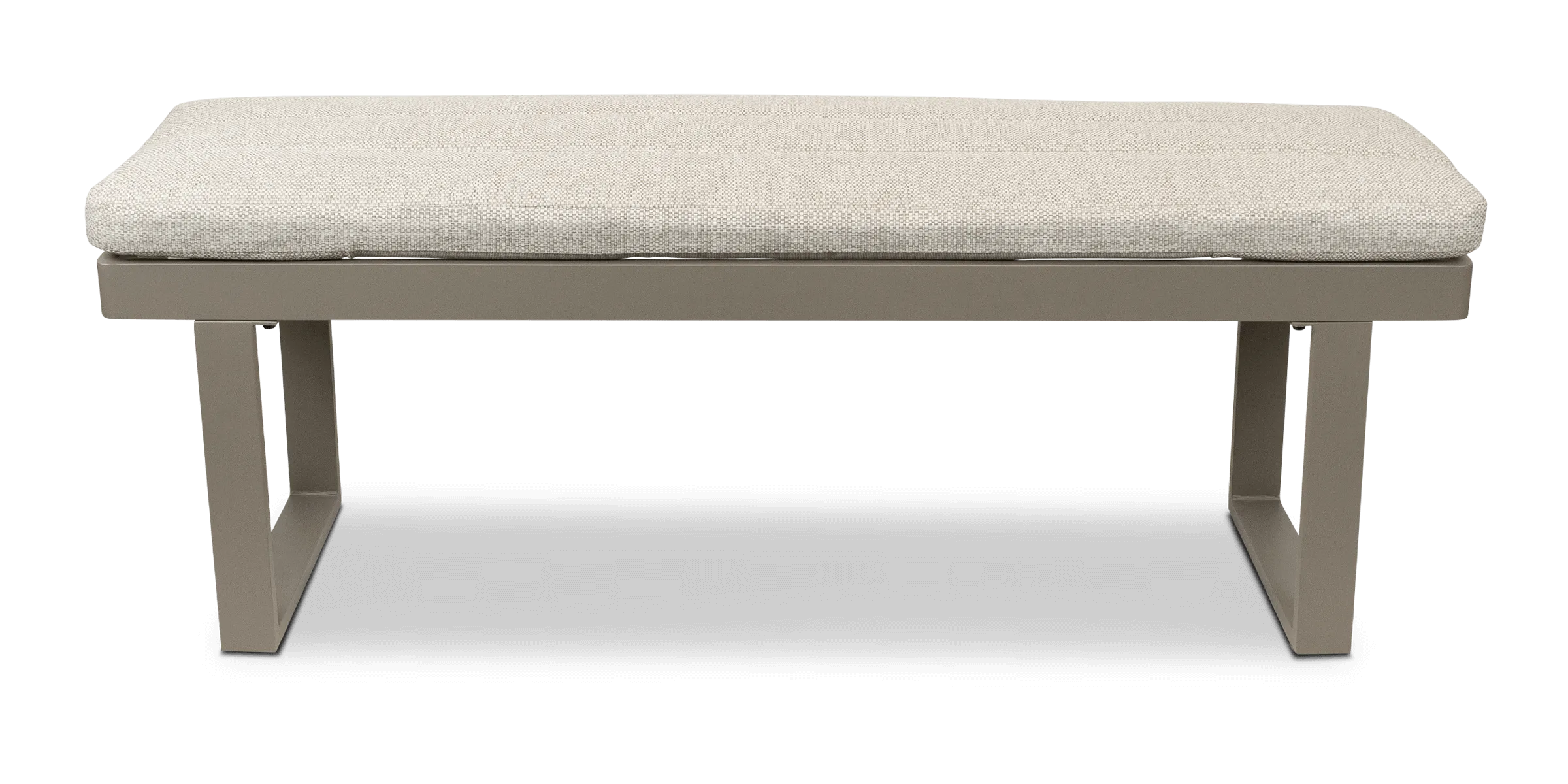 Positano Bench Seat in Taupe with Latte Check Spun Polyester Cushions