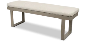 Positano Bench Seat in Taupe with Latte Check Spun Polyester Cushions