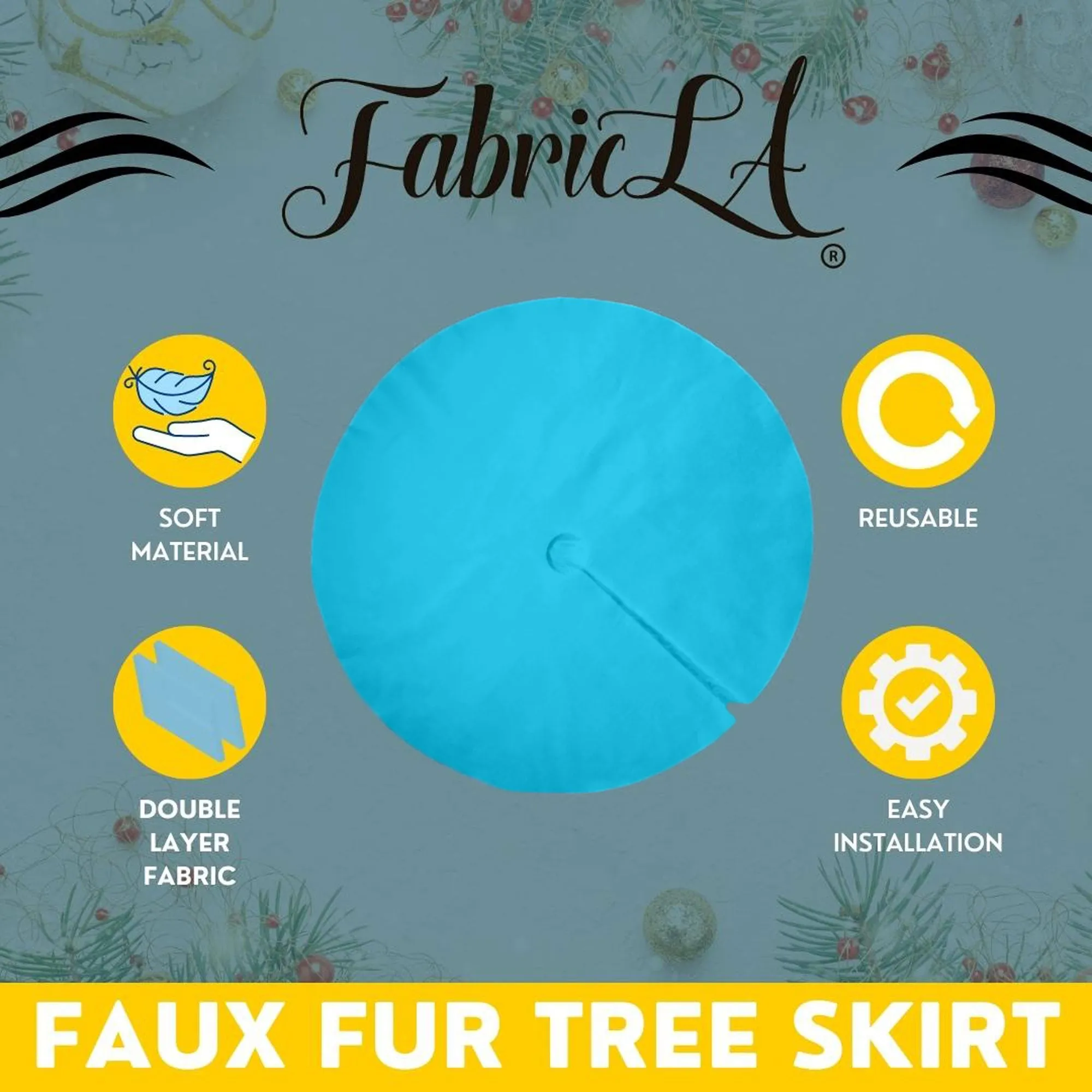 Premium Faux Fur Christmas Tree Skirt - 48 Inch | Luxurious Holiday Decorations